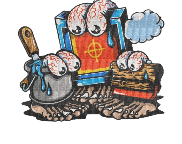 Humanitees screen-print eyeball character art