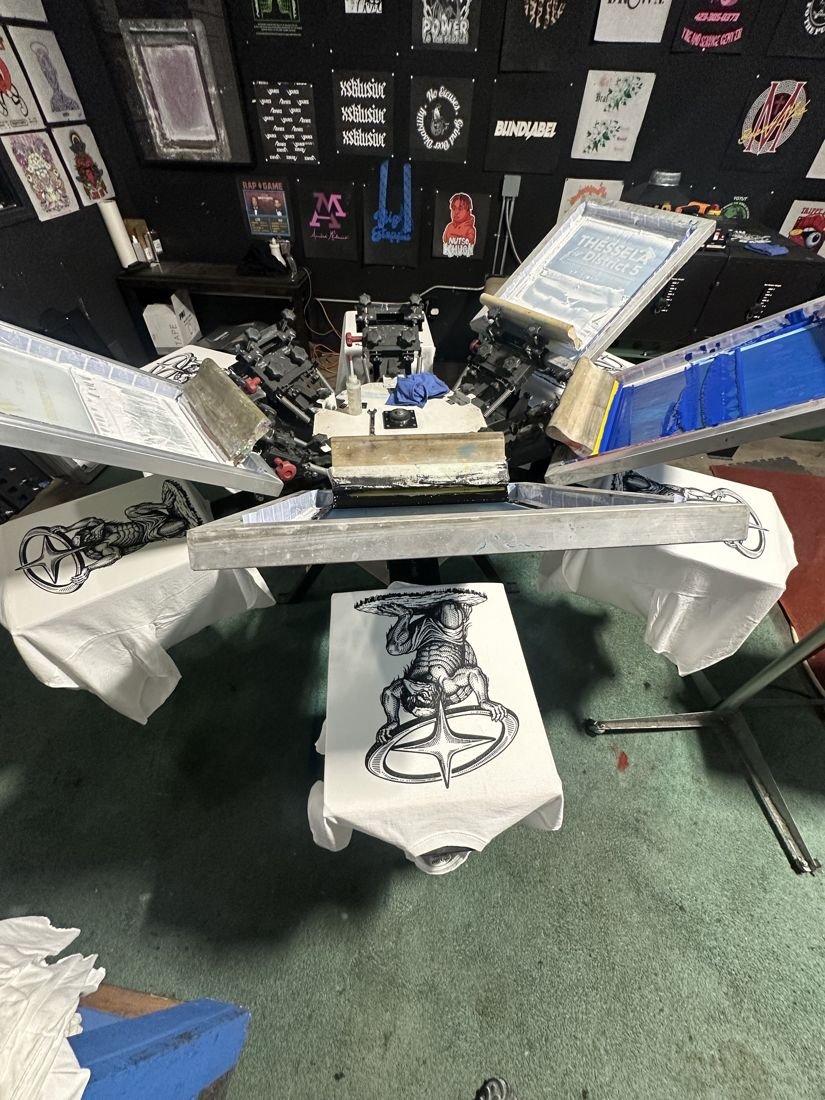 A fresh print coming off the screen press